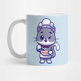 Cute Cat Chef Cooking Cartoon Mug